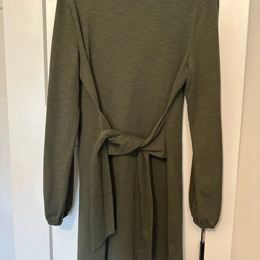 Olive Long Sleeve Dress - Picture 2 of 4